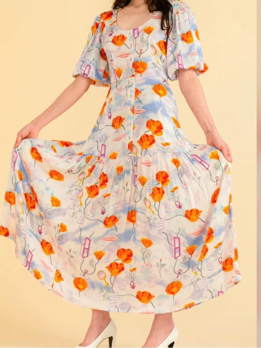 Samantha Pleet Banquet Dress Super Bloom Print